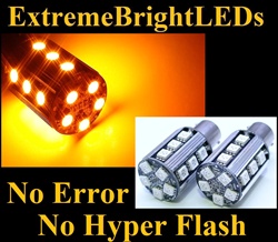 TWO Orange AMBER No Resistor Required Canbus Error Free 1157 2357 BAY15d P21/5W 20-SMD LED Front turn Signal Lights