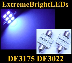 TWO UV Purple 18-SMD DE3175 31mm Festoon LED bulbs