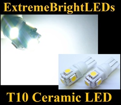 TWO Xenon HID WHITE T10 168 2825 Ceramic 15-SMD SMD LED bulbs