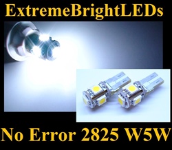 TWO WHITE 15-SMD T10 168 2825 Canbus Error Free Lights for European Cars