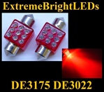 RED 9-LED DE3175 31mm Festoon Map Dome Door Trunk LED bulbs